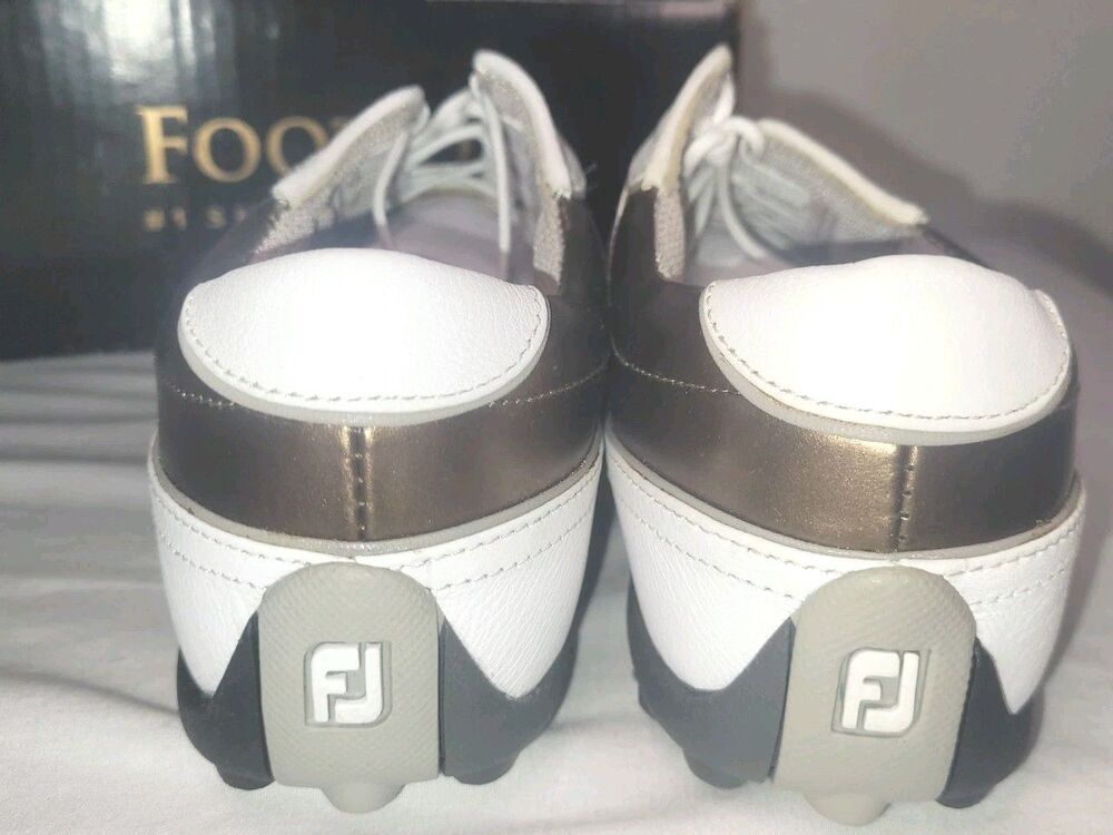 Footjoy Women's Golf Shoes size 6.5 Bronze & White LoPro Collection - Picture 6 of 8